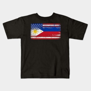 Filipino American Heritage Flag Kids T-Shirt